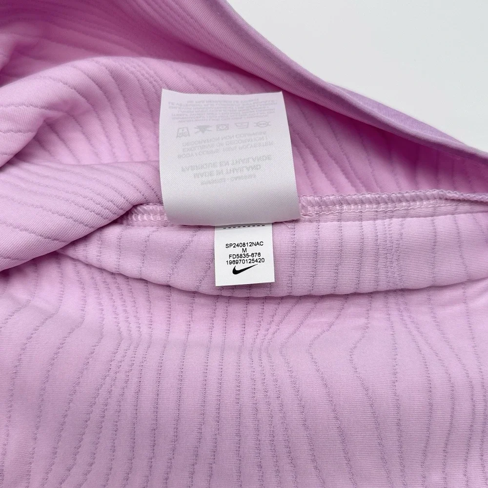 Nike Golf Dri-Fit Tour Men's Medium Quilted Crew Neck Pink Sweatshirt MSRP $105